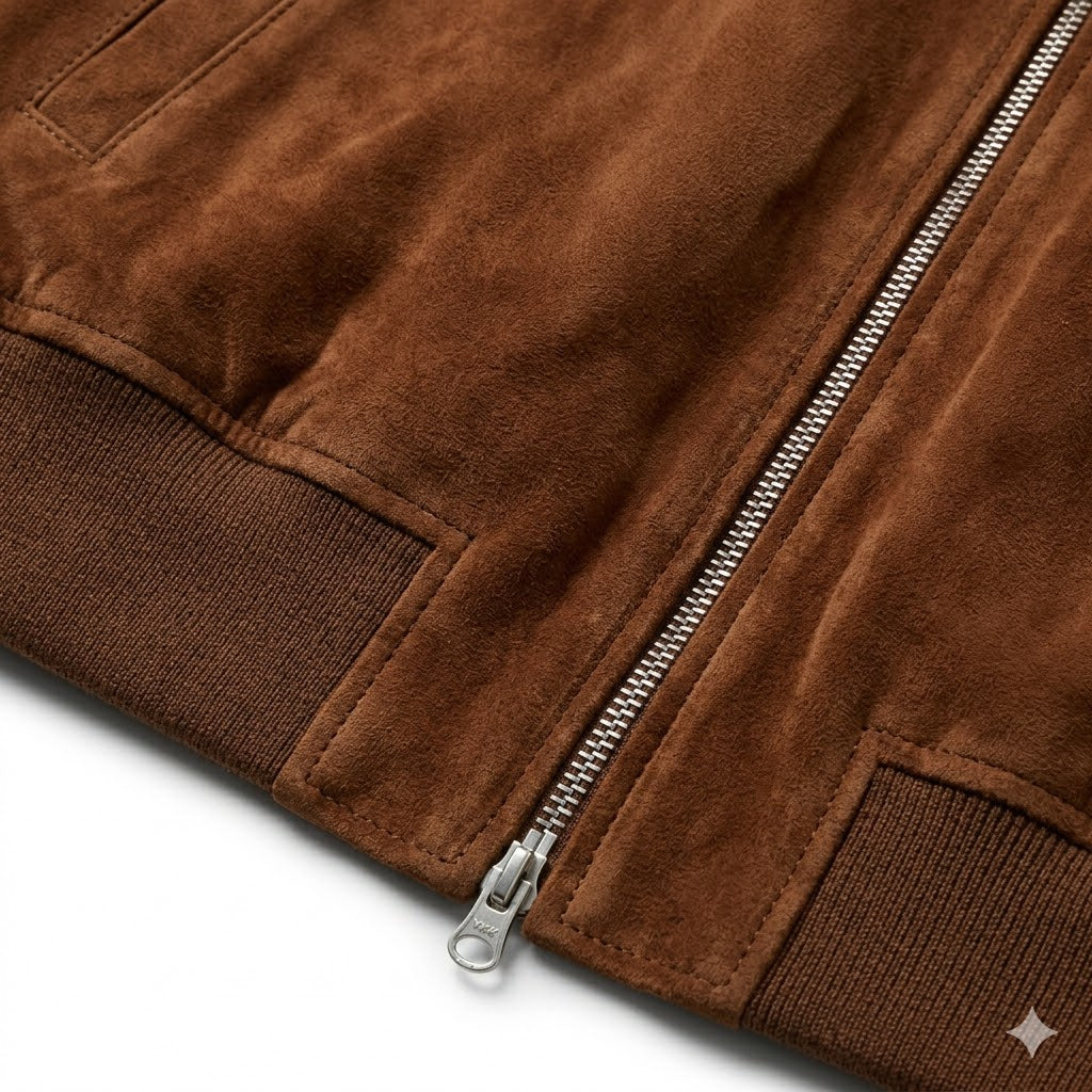 Premium Suede Bomber Jacket